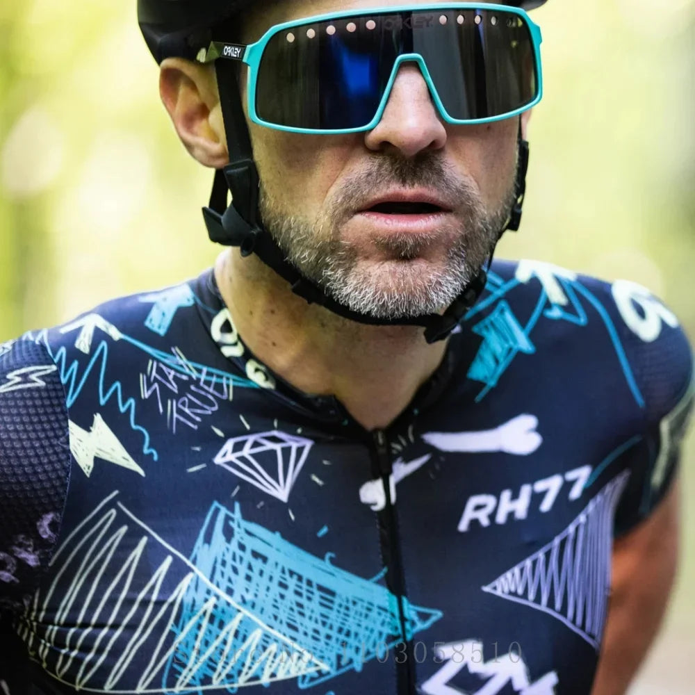 RH77 Men Cycling Jersey Short Sleeve Pro Men Cycling Clothing MTB Road Bike Jersey High Quality Bicycle Maillot Ciclismo Hombre