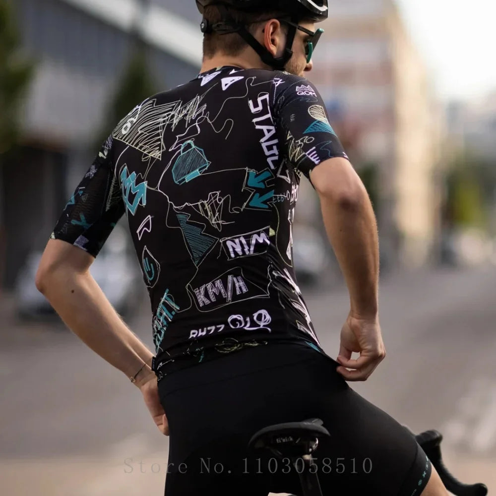 RH77 Men Cycling Jersey Short Sleeve Pro Men Cycling Clothing MTB Road Bike Jersey High Quality Bicycle Maillot Ciclismo Hombre